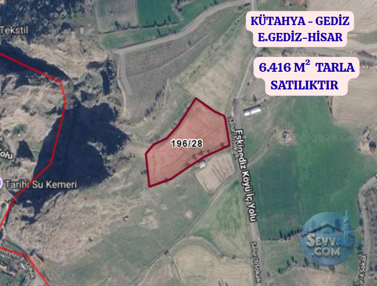 KÜTAHYA GEDİZ E.GEDİZ/HİSAR  KÖYÜNDE 6.416 M²  TARLA  SATILIKTIR - KÜTAHYA GEDİZ fotoğraf 2