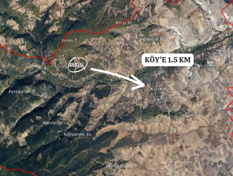 KÜTAHYA ÇAVDARHİSAR KIZIK 2.161 M²  TARLA SATILIKTIR - KÜTAHYA ÇAVDARHİSAR fotoğraf 4