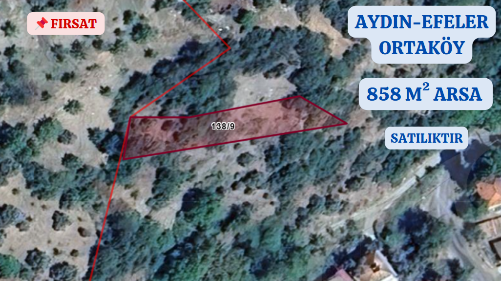 AYDIN EFELER ORTAKÖY KÖYÜNDE 858 M² ARSA SATILIKTIR. - AYDIN EFELER fotoğraf 2