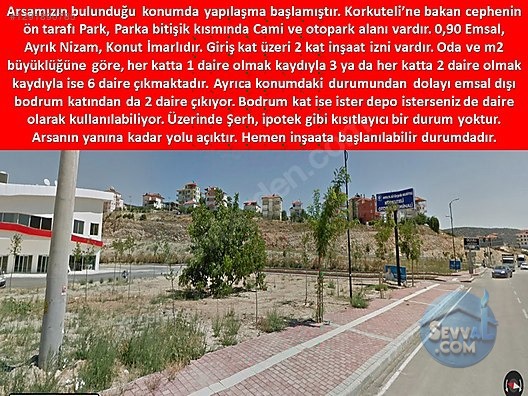 Korkuteli'nin en gözde parseli satışta... Otogar Karşısı Tepenin Üstü.... - ANTALYA KORKUTELİ fotoğraf 11