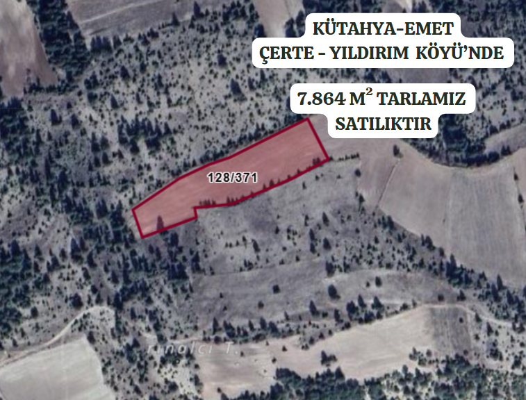 KÜTAHYA EMET ÇERTE/YILDIRIM'DA 7.864 M² TARLAMIZ SATILIKTIR. - KÜTAHYA EMET fotoğraf 2