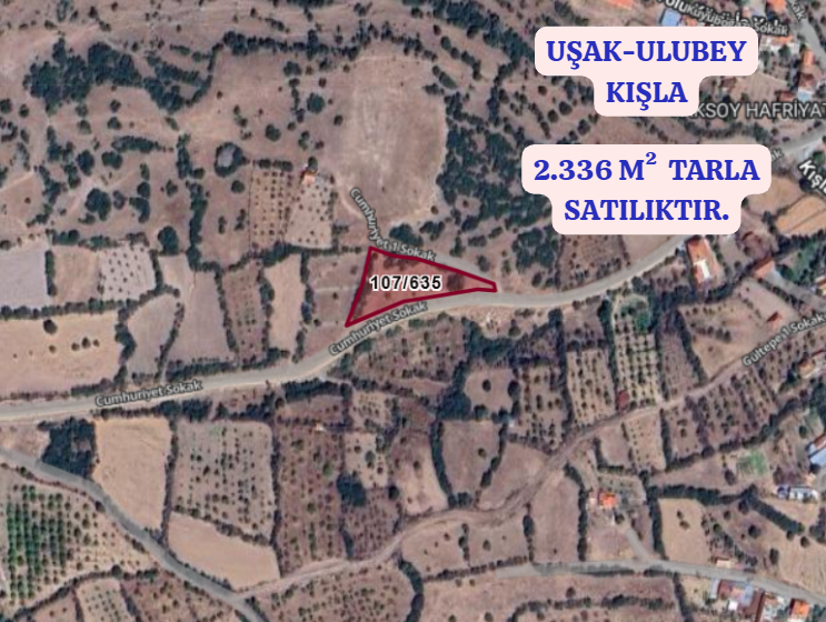 UŞAK ULUBEY KIŞLA  KÖYÜNDE 2.336  M² TARLA  SATILIKTIR - UŞAK ULUBEY fotoğraf 2