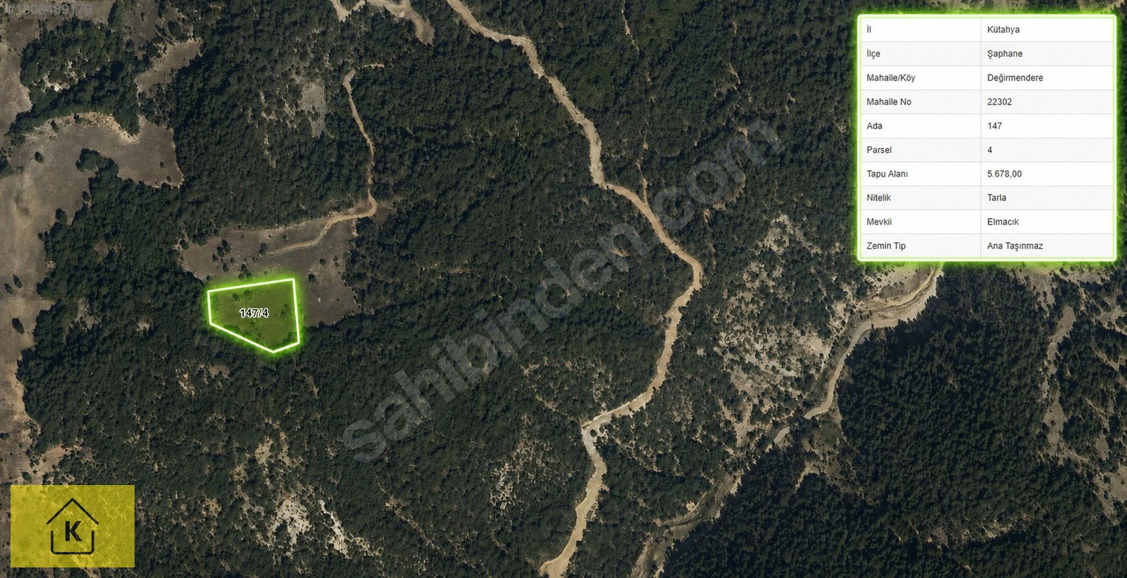 KÜTAHYA ŞAPHANE DEĞİRMENDERE'DE 5.678 M² TARLA SATILIKTIR - KÜTAHYA ŞAPHANE fotoğraf 2