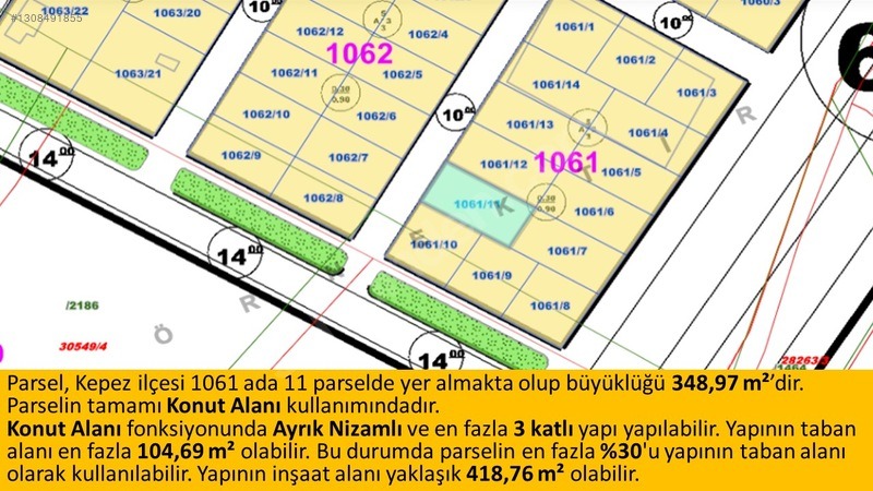 60'lık Yola 2. Parsel Ayrık Nizam ve Konut İmarlı Yatırımlık 0,90 Emsal Arsa - ANTALYA KEPEZ fotoğraf 19