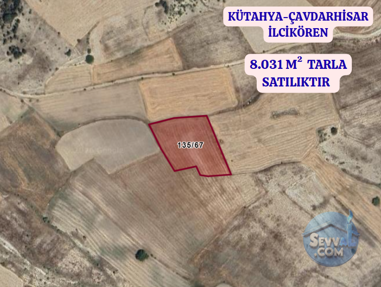 KÜTAHYA ÇAVDARHİSAR İLCİKÖREN  KÖYÜNDE  8.031 M²   TARLA  SATILIKTIR - KÜTAHYA ÇAVDARHİSAR fotoğraf 2