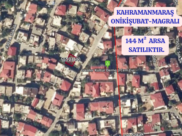 KAHRAMANMARAŞ ONİKİŞUBAT MAGRALI MAHALLESİNDE  144 M²  ARSA SATILIKTIR - KAHRAMANMARAŞ ONİKİŞUBAT fotoğraf 2