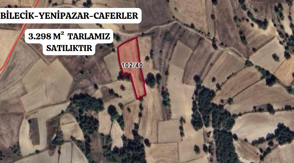 BİLECİK YENİPAZAR CAFERLER KÖYÜNDE 3.298 M² TARLA SATILIKTIR - BİLECİK YENİPAZAR fotoğraf 2