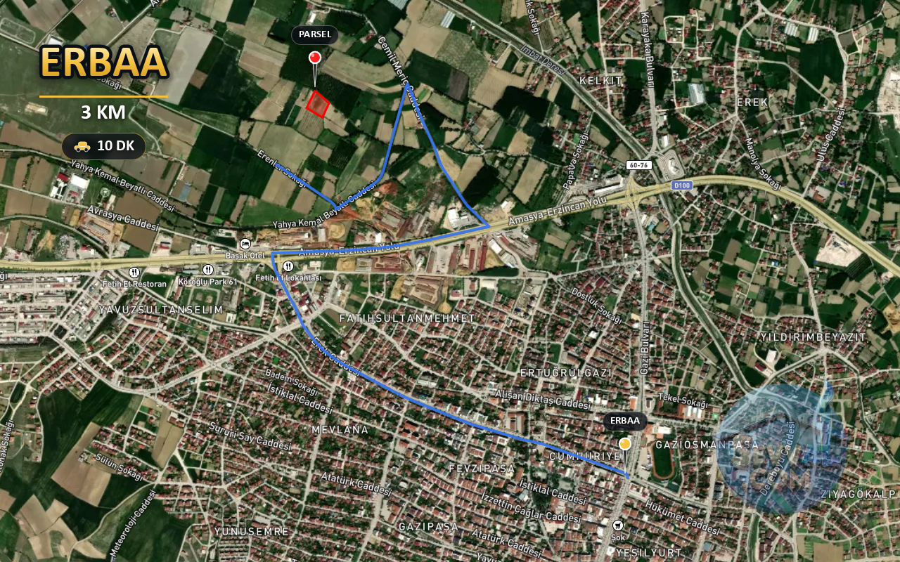 TOKAT ERBAA EREK 5.717 m² SATILIK ARSA - TOKAT ERBAA fotoğraf 5