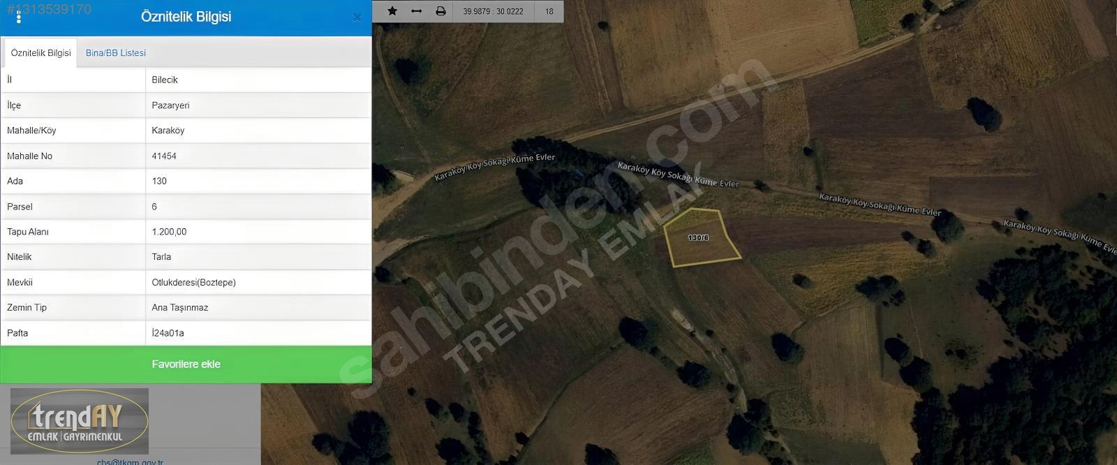 Pazaryeri Karaköy'de Satılık H. Bahçesi Tarla - BİLECİK PAZARYERİ fotoğraf 7