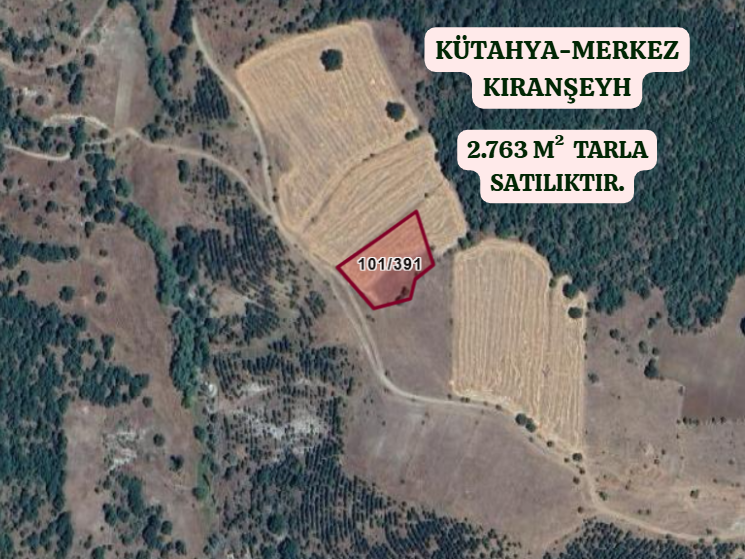 KÜTAHYA MERKEZ KIRANŞEYH  KÖYÜNDE 2.763  M²  TARLA  SATILIKTIR - KÜTAHYA MERKEZ fotoğraf 2
