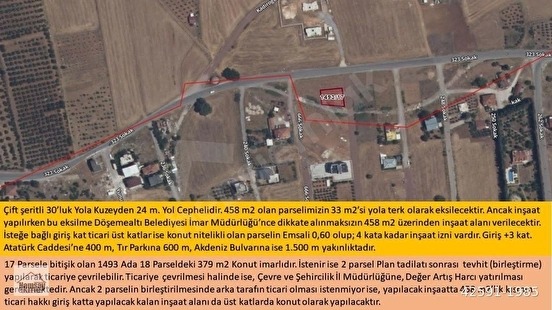 30'luk Yola Cepheli, Köşebaşı, Ayrık Nizam, 0,60 Emsal, Yatırımlık Ticari + Konu - ANTALYA DÖŞEMEALTI fotoğraf 35