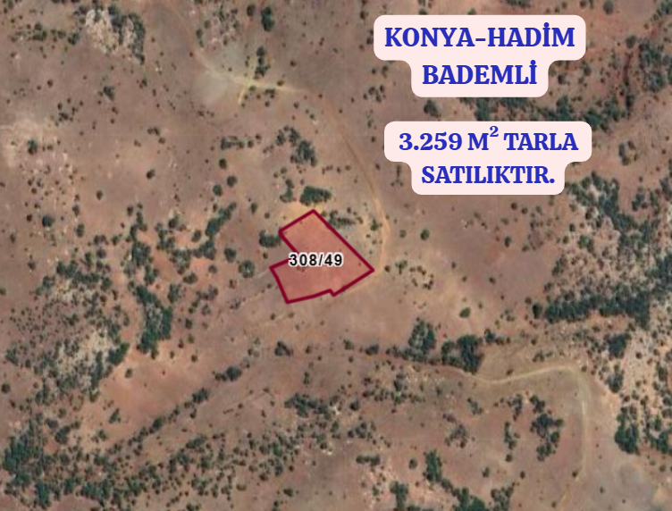 KONYA HADİM BADEMLİ  KÖYÜNDE 3.259 M² TARLA SATILIKTIR - KONYA HADİM fotoğraf 2
