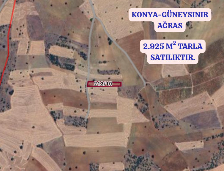 KONYA GÜNEYSINIR AĞRAS  KÖYÜNDE 2.925  M² TARLA  SATILIKTIR - KONYA GÜNEYSINIR fotoğraf 2