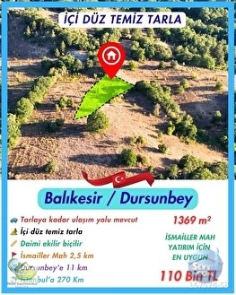 🚨 DURSUNBEY İSMAİLLER'DE 1.369 M² DÜMDÜZ VERİMLİ YATIRIMLIK TARLA 🚨 - BALIKESİR DURSUNBEY fotoğraf 5