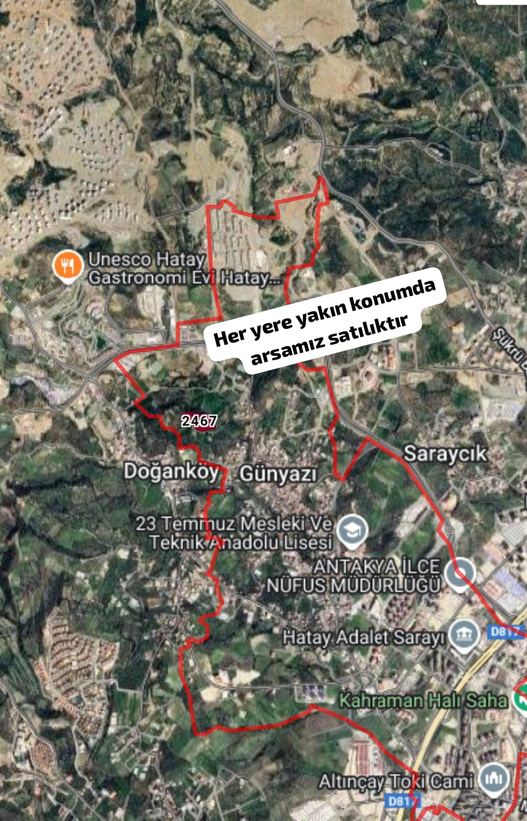 Geleceği açık yatırımlık imarlı 725 M² Hatay / Antakya / Günyazı Mh. - HATAY ANTAKYA fotoğraf 3