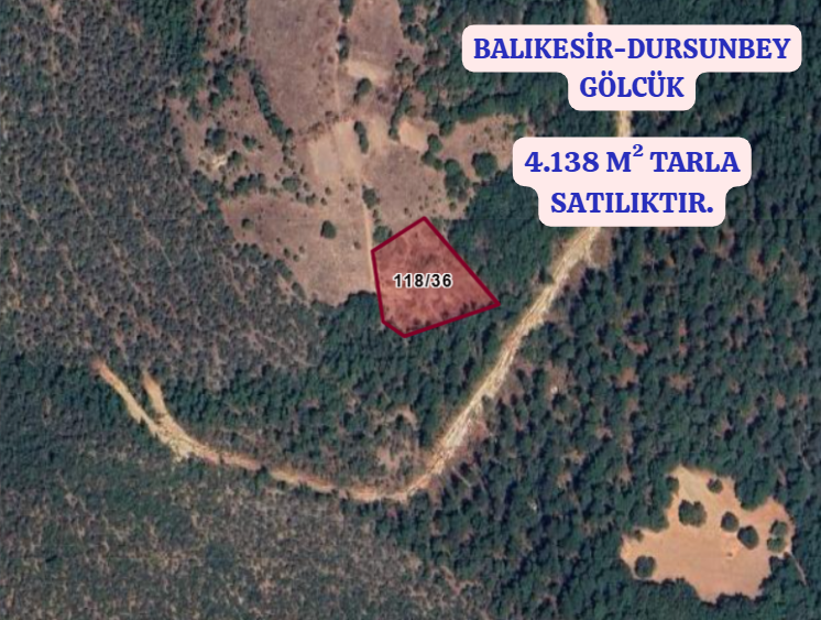 BALIKESİR DURSUNBEY GÖLCÜK   KÖYÜNDE 4.138  M² TARLA  SATILIKTIR - BALIKESİR DURSUNBEY fotoğraf 2