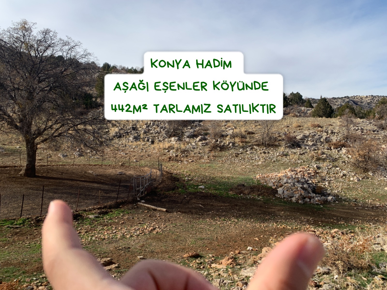 KONYA HADİM AŞAĞI EŞENLER KÖYÜNDE 442 M² TARLAMIZ SATILIKTIR. - KONYA HADİM fotoğraf 2