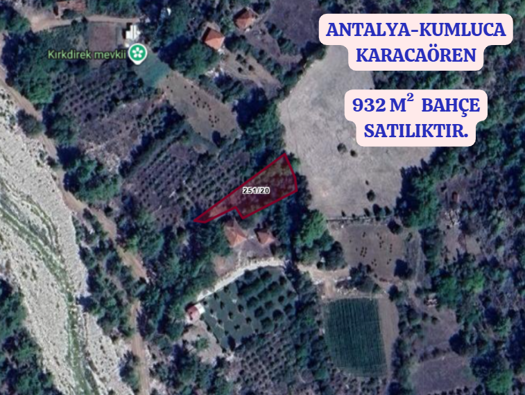 ANTALYA KUMLUCA KARACAÖREN  KÖYÜNDE 932  M²   BAHÇE  SATILIKTIR - ANTALYA KUMLUCA fotoğraf 2