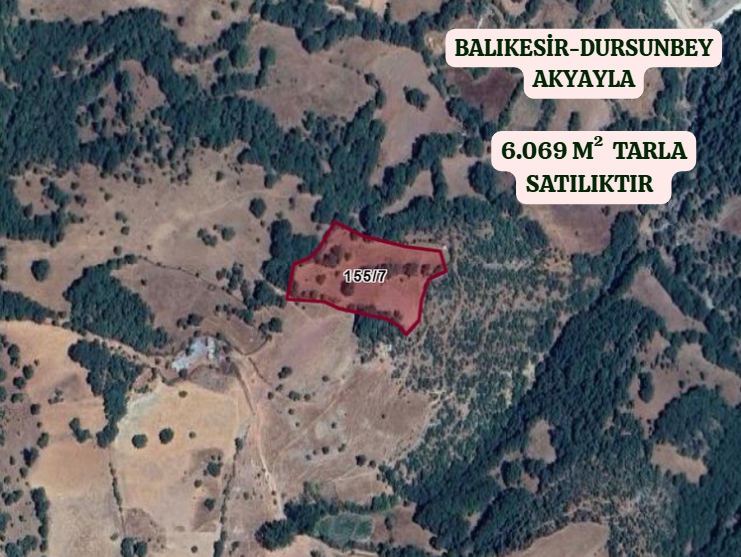BALIKESİR DURSUNBEY AKYAYLA  KÖYÜNDE  6.069  M²  TARLA  SATILIKTIR - BALIKESİR DURSUNBEY fotoğraf 2