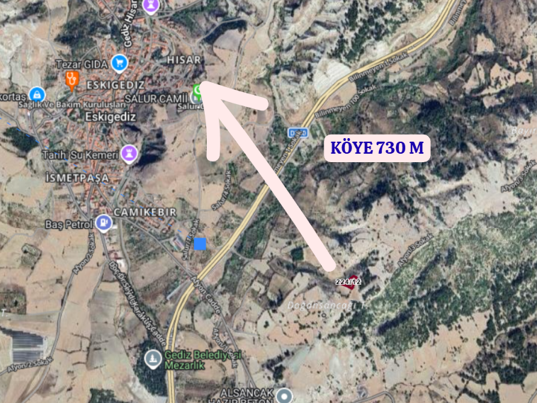 KÜTAHYA GEDİZ E.GEDİZ (HİSAR)   KÖYÜNDE 2.237  M²  BAĞ  SATILIKTIR - KÜTAHYA GEDİZ fotoğraf 4
