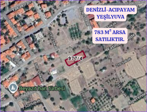 DENİZLİ ACIPAYAM YEŞİYUVA MAH. 783M² TARLA SATILIKTIR - DENİZLİ ACIPAYAM fotoğraf 3