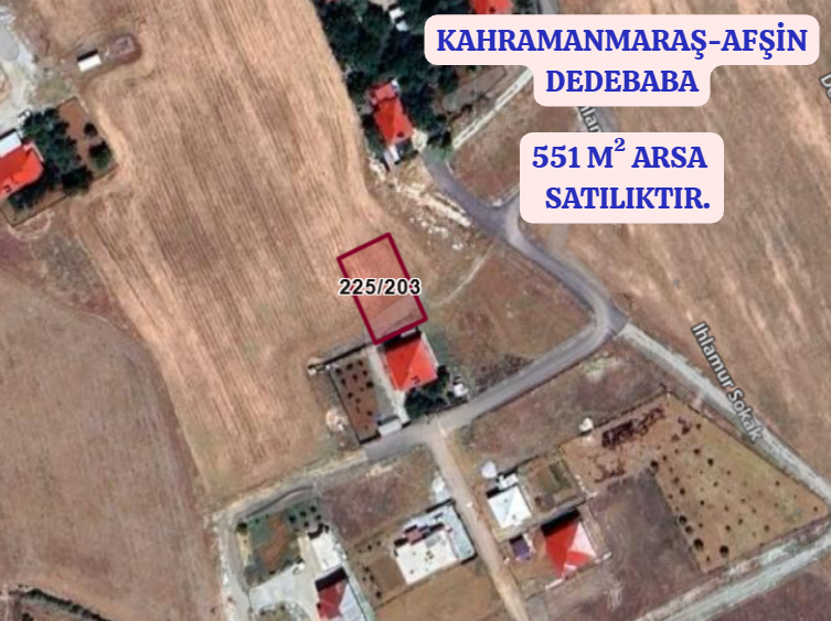 KAHRAMANMARAŞ AFŞİN DEDEBABA  KÖYÜNDE 551  M² ARSA  SATILIKTIR - KAHRAMANMARAŞ AFŞİN fotoğraf 2