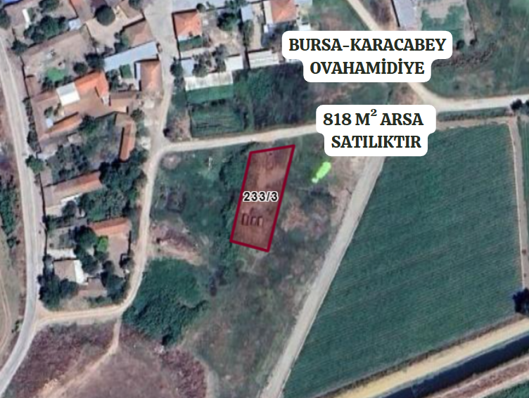 BURSA KARACABEY OVAHAMİDİYE KÖYÜNDE 818   M² ARSA SATILIKTIR - BURSA KARACABEY fotoğraf 2