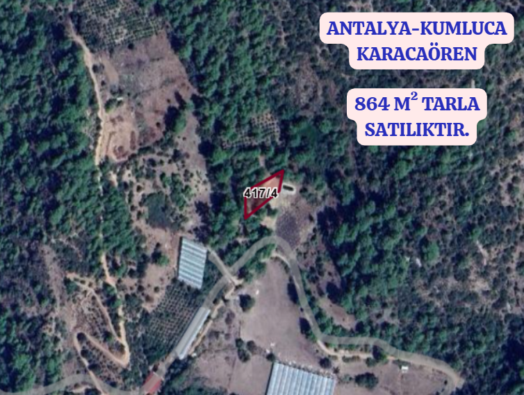 ANTALYA KUMLUCA KARACAÖREN KÖYÜNDE 864 M²  TARLA  SATILIKTIR - ANTALYA KUMLUCA fotoğraf 2