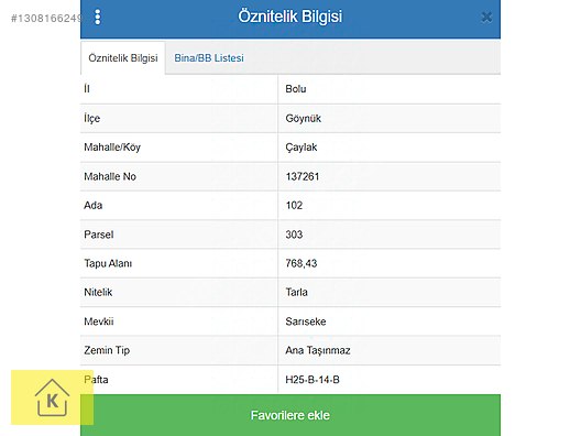 BOLU GÖYNÜK ÇAYLAK KÖYÜNDE 768 M² TARLA SATILIKTIR - BOLU GÖYNÜK fotoğraf 11