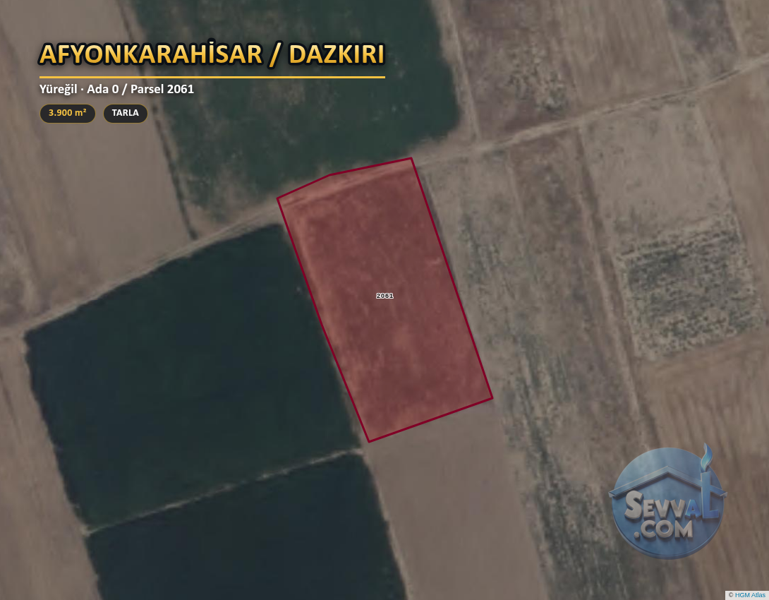 AFYONKARAHİSAR DAZKIRI YÜREĞİL 3.900 m² SATILIK ARSA - AFYONKARAHİSAR DAZKIRI fotoğraf 2