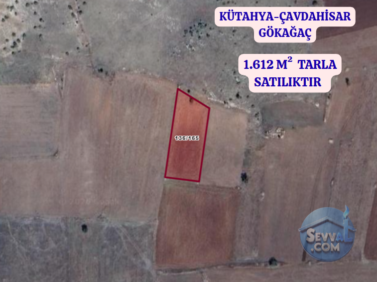 KÜTAHYA ÇAVDARHİSAR GÖKAĞAÇ  KÖYÜNDE  1.612 M²  TARLA SATILIKTIR - KÜTAHYA ÇAVDARHİSAR fotoğraf 2