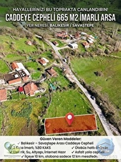 🚨 SAVAŞTEPE'DE 665 M² CADDEYE CEPHELİ İMARLI ARSA 🚨 - BALIKESİR SAVAŞTEPE fotoğraf 9