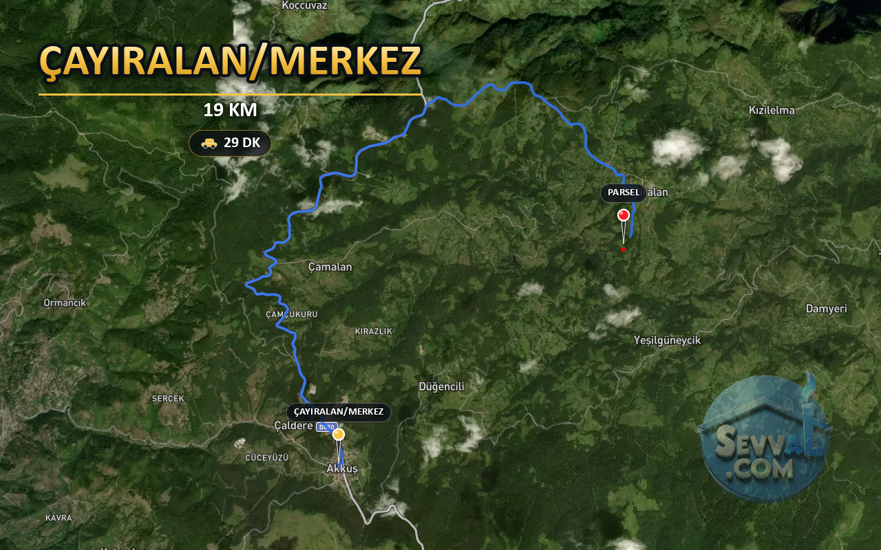 ORDU AKKUŞ ÇAYIRALAN/MERKEZ 1.072 m² SATILIK ARSA - ORDU AKKUŞ fotoğraf 6