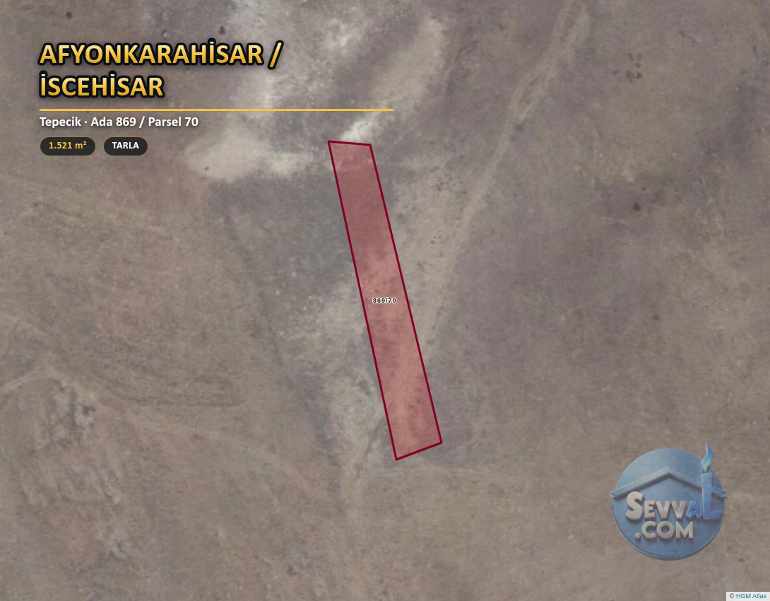 AFYONKARAHİSAR İSCEHİSAR TEPECİK 1.521 m² SATILIK ARSA - AFYONKARAHİSAR İSCEHİSAR fotoğraf 2
