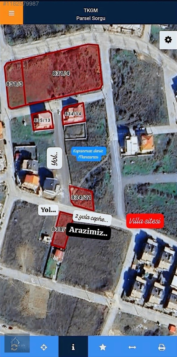 FULL DENİZ MANZARALI ( 6 ADET 2+1 VEYA 9 ADET 1+1'E UYGUN ) ARSA - YALOVA MERKEZ fotoğraf 5
