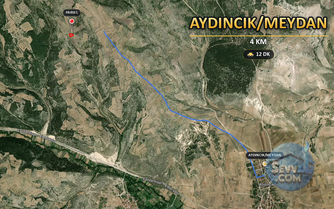 KÜTAHYA EMET AYDINCIK/MEYDAN 1.764 m² SATILIK ARSA - KÜTAHYA EMET fotoğraf 6