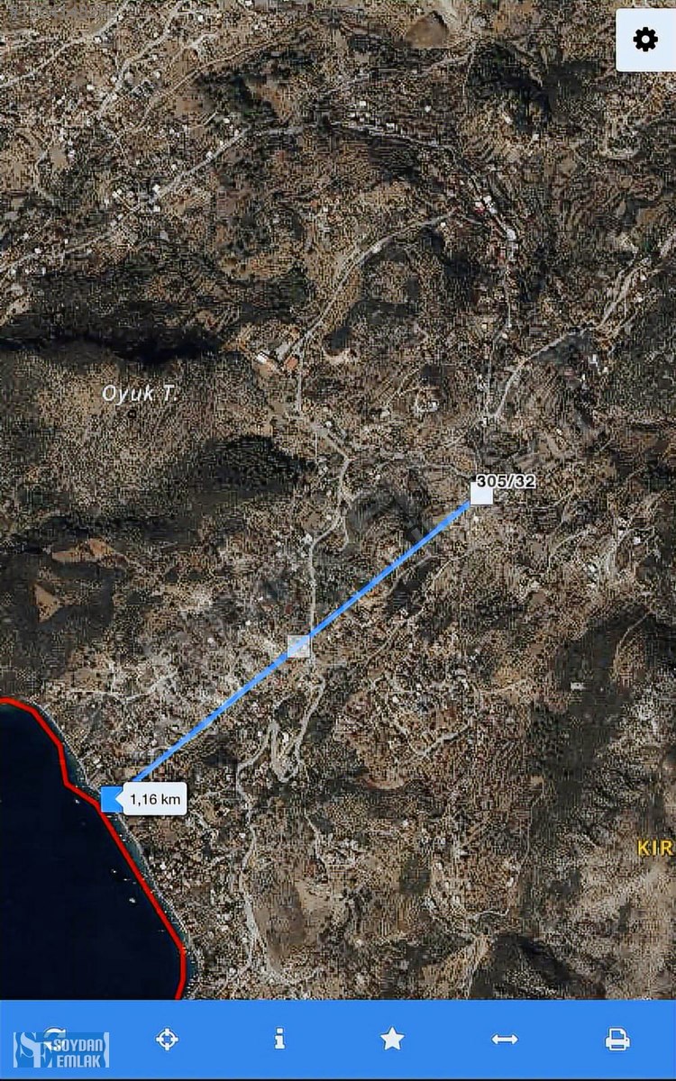 Söğüt EĞREK TEPESİNDE SATILIK DÜZ ARAZİ - MUĞLA MARMARİS fotoğraf 5