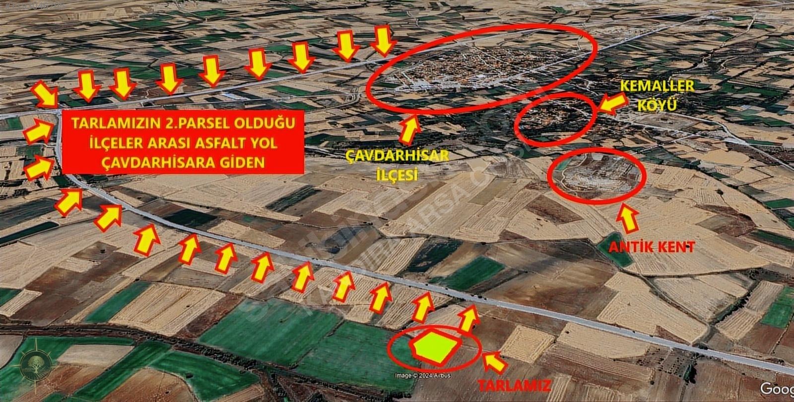 İLÇENİN DİBİNDE İLÇELER ARASI ASFALT YOLA 2.PARSEL HARİKA TARLAA - KÜTAHYA ÇAVDARHİSAR fotoğraf 4