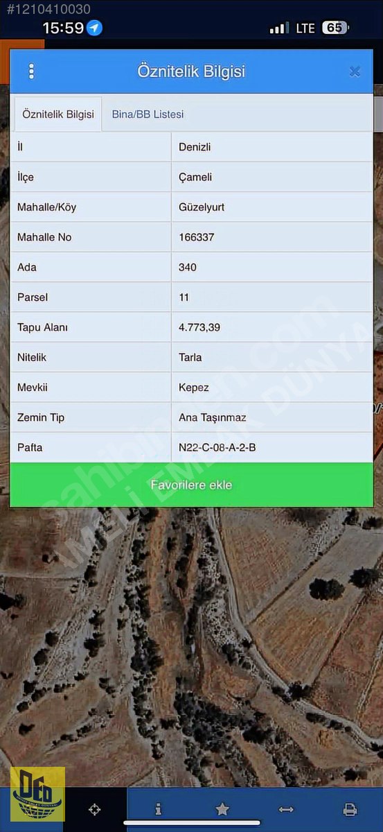 ÇAMELİ GÜZELYURT 4 CEPHE MANZARALI 4.773m2 KUPON TARLA - DENİZLİ ÇAMELİ fotoğraf 3