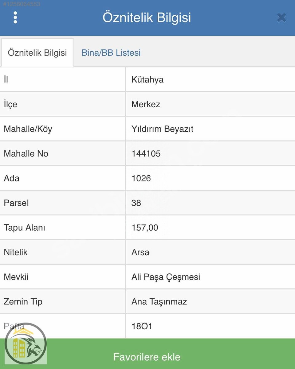 ASLAN EMLAK'TAN YENİDOĞANDA SATILIK 311m2 ARSA - KÜTAHYA MERKEZ fotoğraf 2