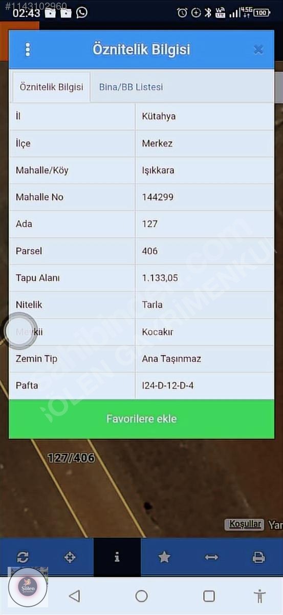 ŞÖLEN GAYRİMENKUL DEN KÜTAHYA ILICA KAPLİCALARİNDA SATILIK TARLA - KÜTAHYA MERKEZ fotoğraf 2