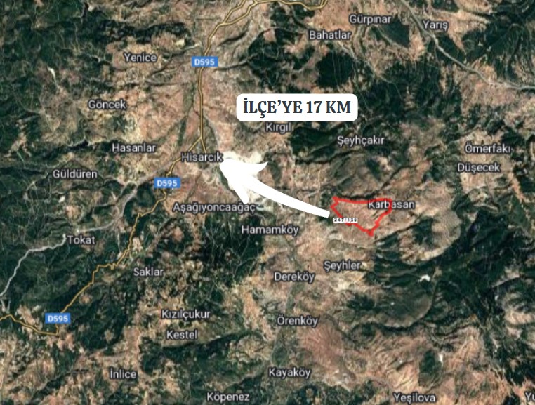 KÜTAHYA HİSARCIK KARBASAN KÖYÜ’NDE 2.930 M²  TARLA SATILIKTIR - KÜTAHYA HİSARCIK fotoğraf 6