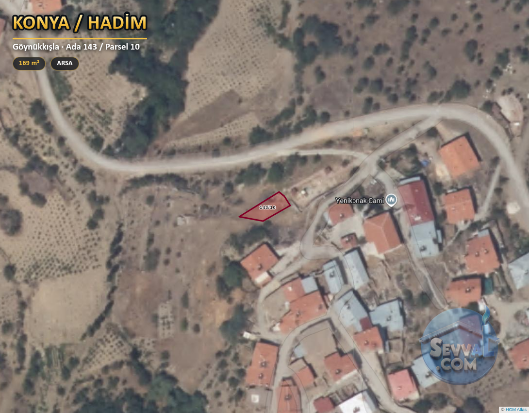 KONYA HADİM GÖYNÜKKIŞLA   KÖYÜNDE 169 M²  ARSA  SATILIKTIR - KONYA HADİM fotoğraf 3