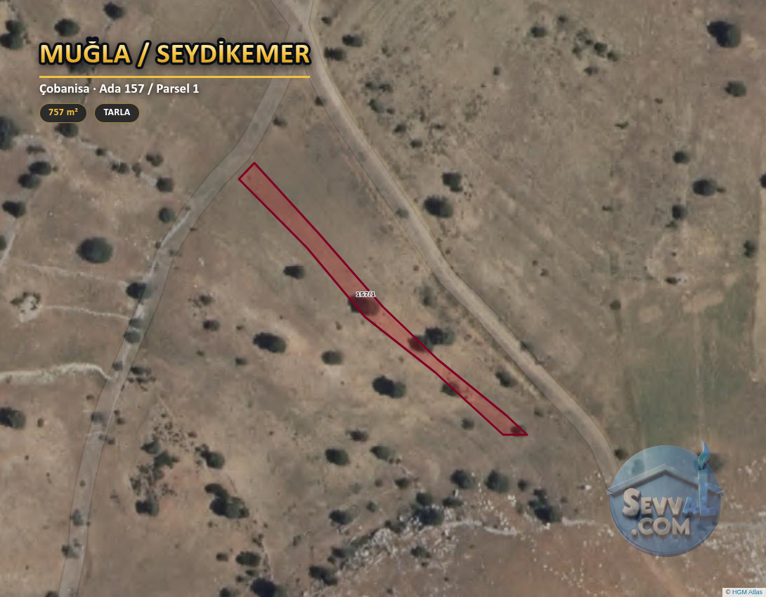 MUĞLA SEYDİKEMER ÇOBANİSA 757 m² SATILIK ARSA - MUĞLA SEYDİKEMER fotoğraf 2