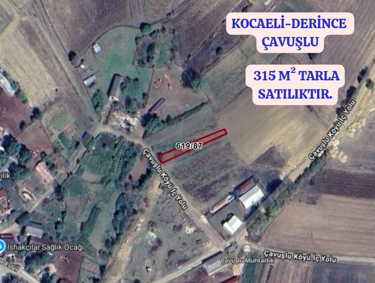 KOCAELİ DERİNCE ÇAVUŞLU  KÖYÜNDE    314  M²  TARLA  SATILIKTIR - KOCAELİ DERİNCE fotoğraf 2