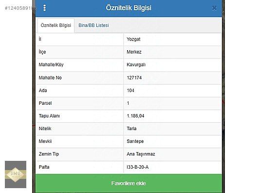HUZUR YATIRIM'DAN KAVURGALI KÖYÜNDE SATILIK TARLA - YOZGAT MERKEZ fotoğraf 2