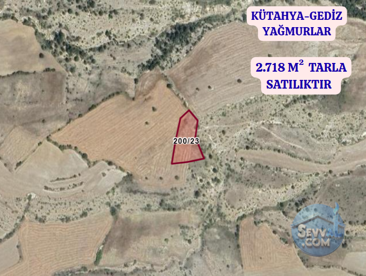 KÜTAHYA GEDİZ YAĞMURLAR  KÖYÜNDE  2.718 M²  TARLA  SATILIKTIR - KÜTAHYA GEDİZ fotoğraf 2