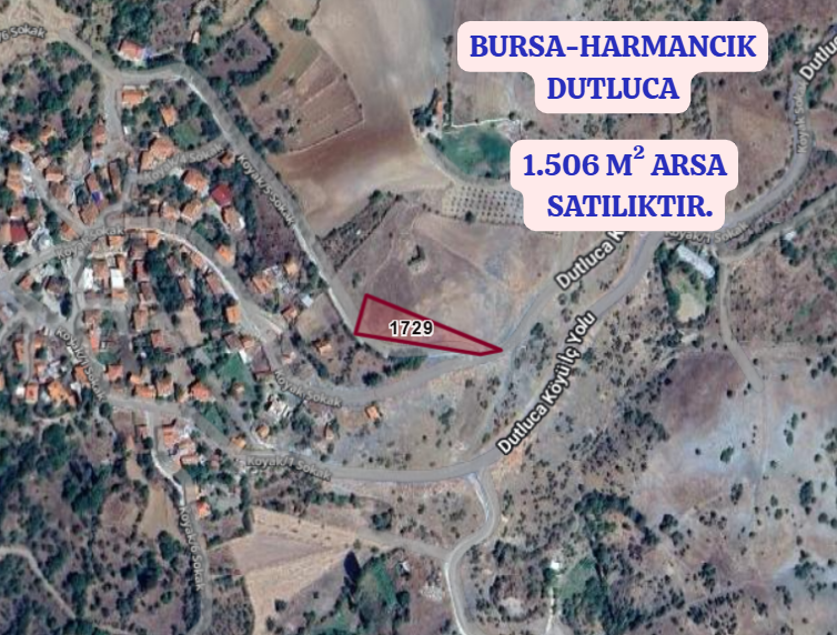 BURSA HARMANCIK DUTLUCA KÖYÜNDE 1.506  M² ARSA  SATILIKTIR - BURSA HARMANCIK fotoğraf 2
