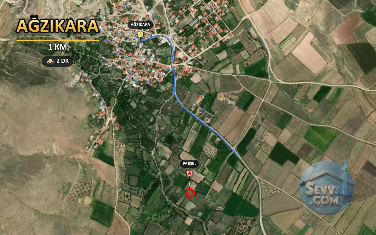 AFYONKARAHİSAR ŞUHUT AĞZIKARA 1.668 m² SATILIK ARSA - AFYONKARAHİSAR ŞUHUT fotoğraf 6