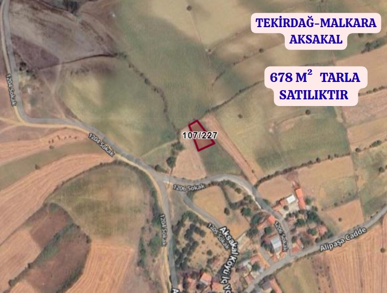 TEKİRDAĞ MALKARA AKSAKAL  KÖYÜNDE  678  M²  TARLA  SATILIKTIR - TEKİRDAĞ MALKARA fotoğraf 2